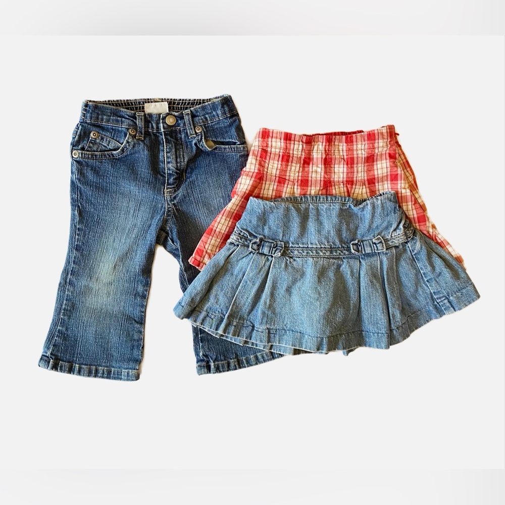 Gap & Old Navy - Kids Bottoms bundle Denim and Plaid Skirt Set